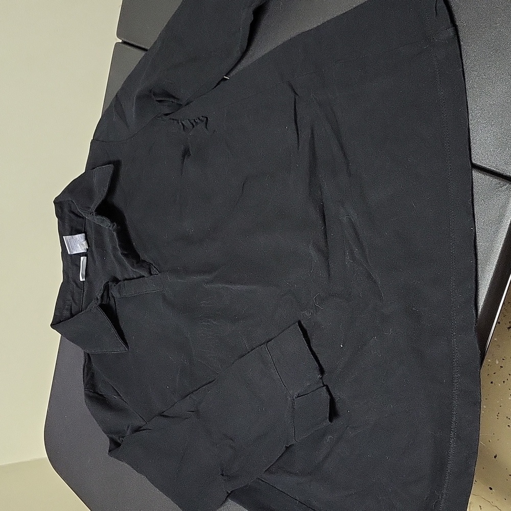 Vintage In Due Time 3/4 Sleeve Black Maternity Polo Shirt
